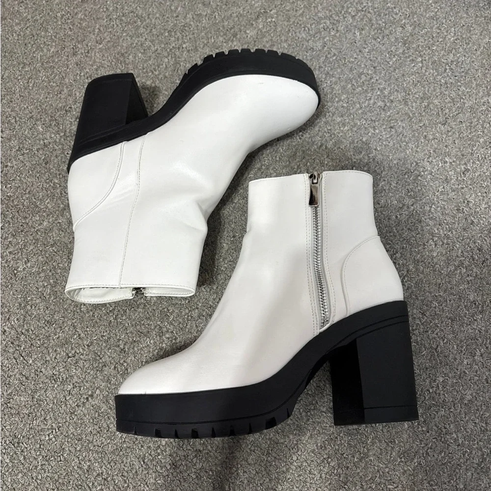 French Connection White Ankle Boots